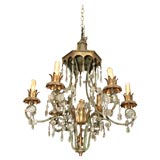 8003 B   IRON AND CRYSTAL CHINOISERIE CHANDELIER