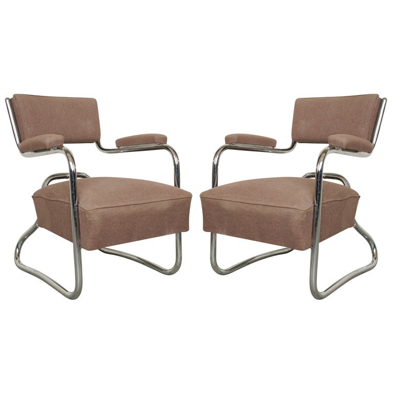 Bauhaus style armchairs.
