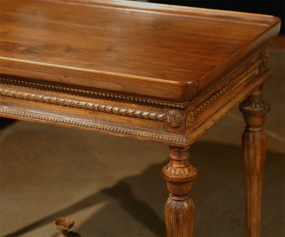 Louis XVI Swedish Carved Side Table with Stretcher and Tray Top, circa 1890