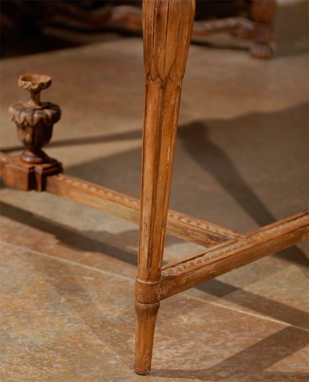 19th Century Swedish Carved Side Table with Stretcher and Tray Top, circa 1890