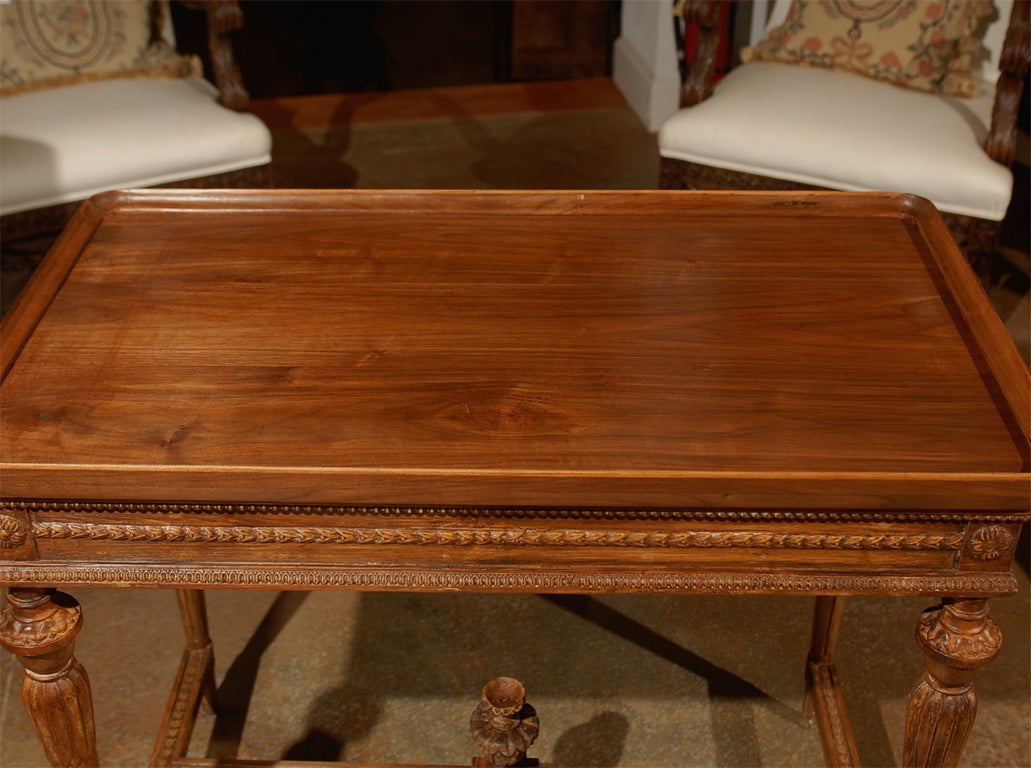 Swedish Carved Side Table with Stretcher and Tray Top, circa 1890 2