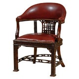 Antique Heavily Carved Chippendale Style Desk Chair