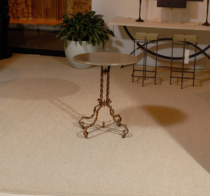 Wrought Iron and Faux Marble side table