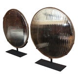 Giant Pair of Fresnel Lenses on Custom Stands