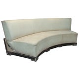 An Amazing Italian Semi circular Leather and lucite sofa