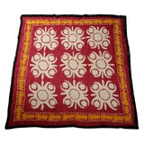 Vintage Uzbek Hand-embroidered  Red and White Suzani