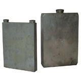 Antique Early 20th Century Pewter Abercrombie & Fitch Picnic Flasks