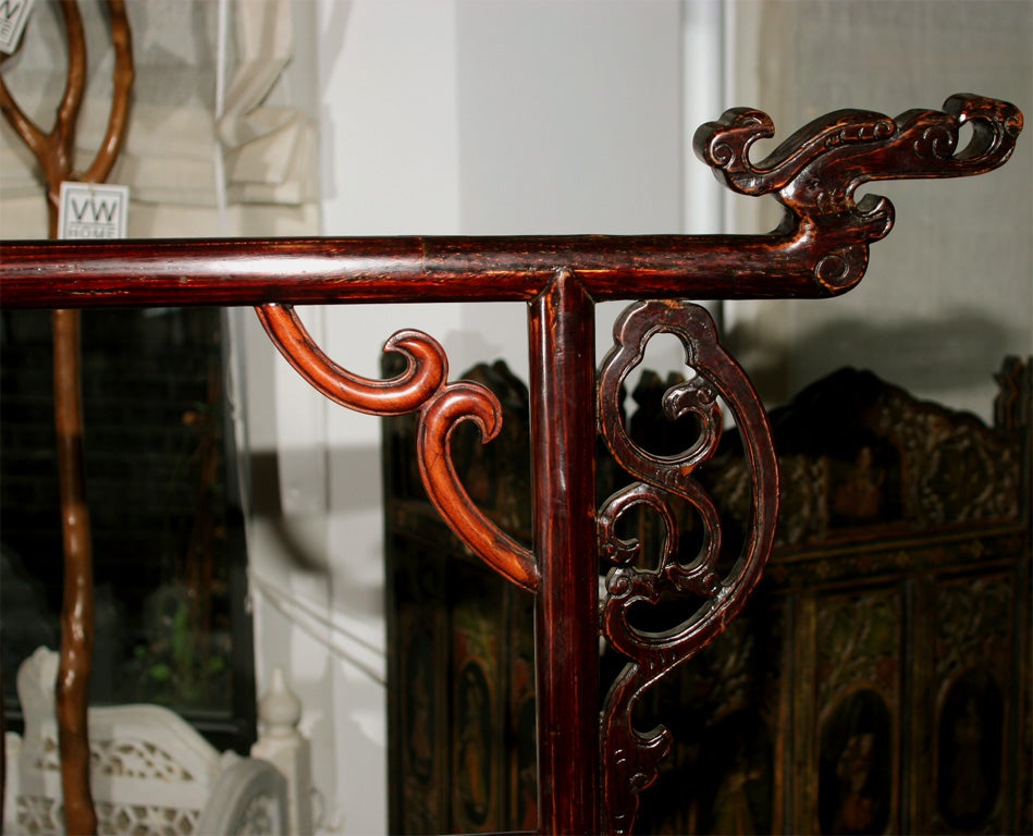 19th Century Robe Rack / Headboard with Serpent Heads