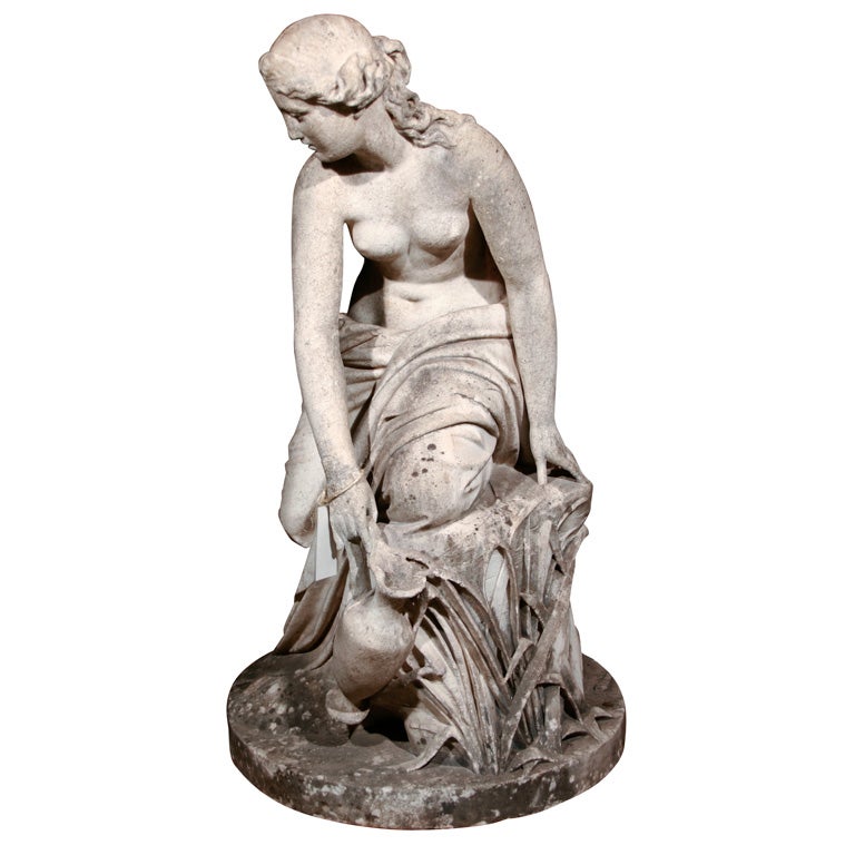 19th century English marble statue For Sale