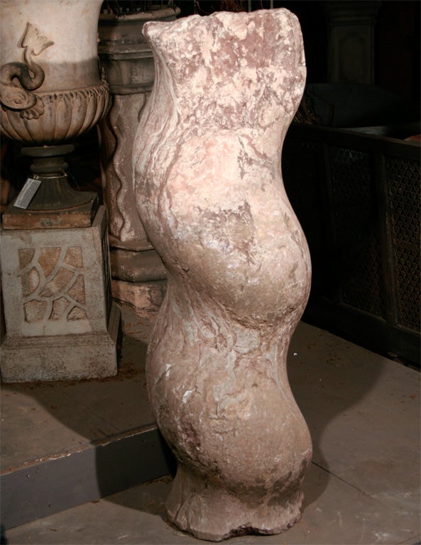 18th century marble Solomonic column section