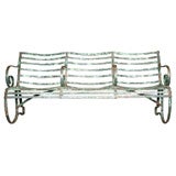 Antique English wrought iron garden bench