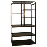 American Brass and Smoked Glass Multi-Tier Etagere