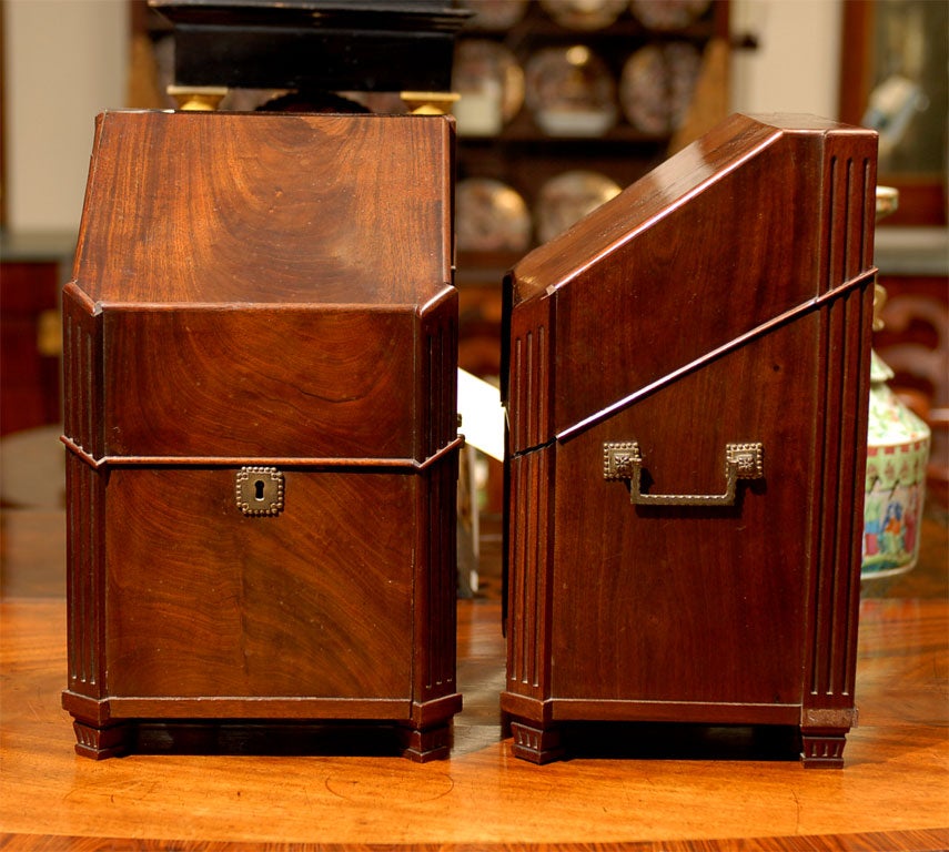 Pair of 19th Century Mahogany Knife Boxes with Fitted Interiors In Good Condition In Atlanta, GA