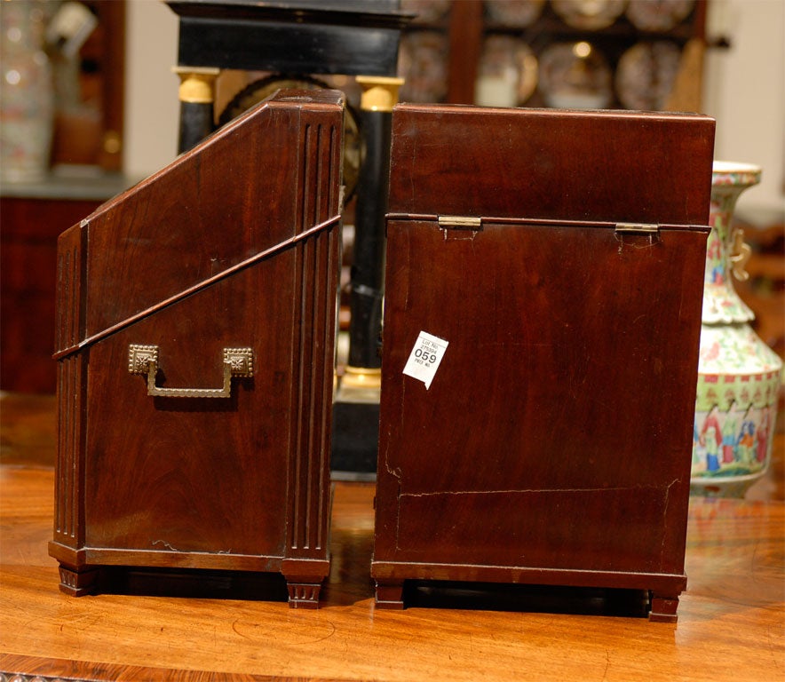 Pair of 19th Century Mahogany Knife Boxes with Fitted Interiors 1