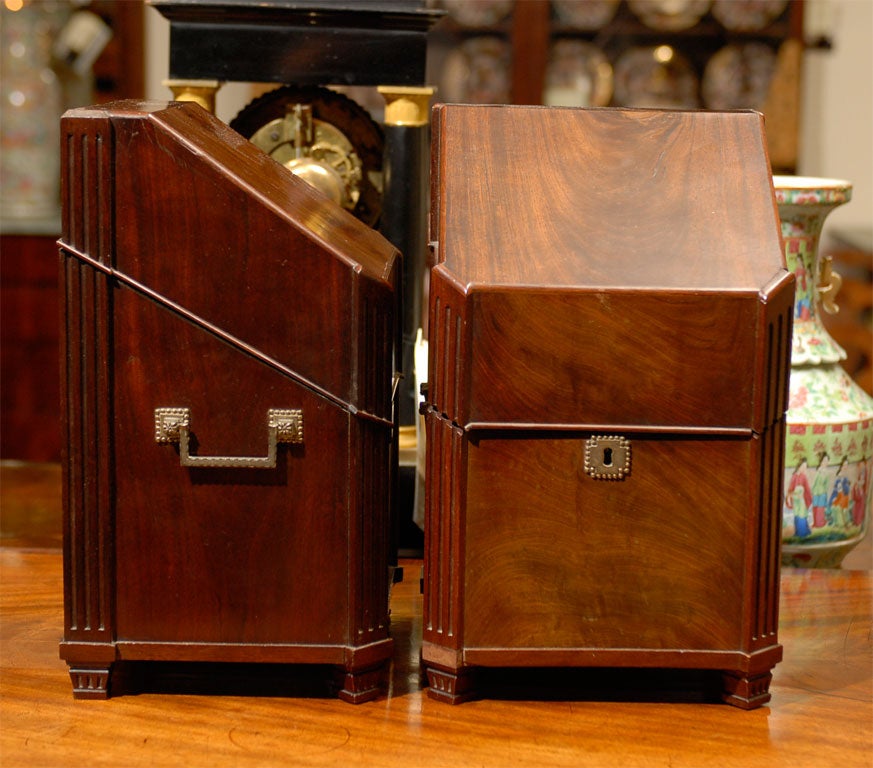 Pair of 19th Century Mahogany Knife Boxes with Fitted Interiors 3