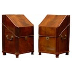 Pair of 19th Century Mahogany Knife Boxes with Fitted Interiors 12