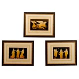 Set of 3 Framed Hamilton Copper Engravings