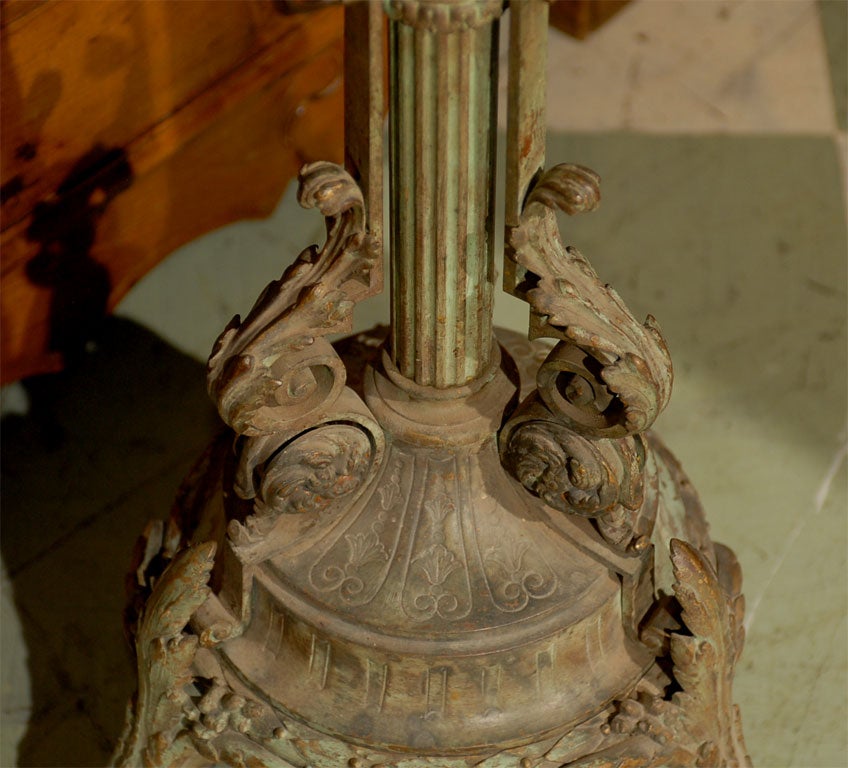 Small Gueridon in Bronze & White Marble Top ca. 1890 3