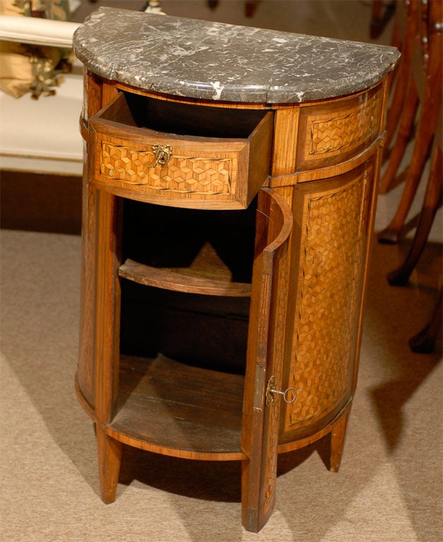 Louis XVI  Demi-lune Cabinet with Parquetry Inlay, ca. 1790 1