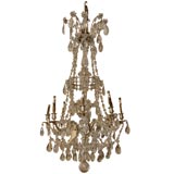 Antique 19th cent.french silver bronze 
prisms chandelier