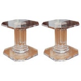 #4616 - Pair of Italian Moderne "Column" Cocktail Tables of Luci