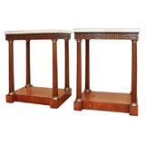 A Pair of Regency Brass Mounted Consoles