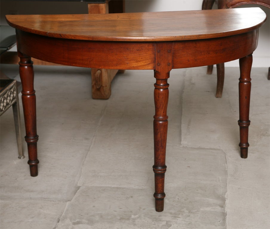 Pair of Italian Walnut Demilunes