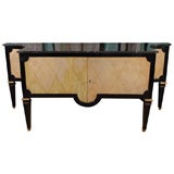 French ebonized and parchment buffet in the style of Andre Arbus