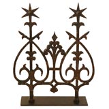 Antique 19THC RARE & UNUSUAL CAST IRON FIREPLACE BACK
