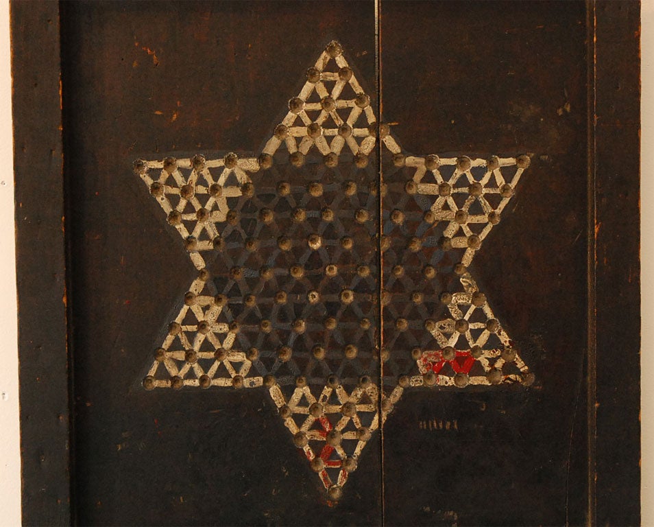 American LATE 19THC CHINESE CHECKERS  GAME BOARD