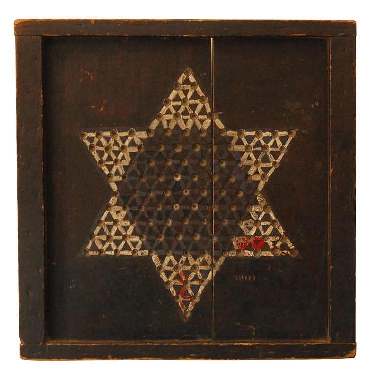 LATE 19THC CHINESE CHECKERS  GAME BOARD