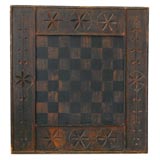 19THC  HAND CARVED  AND PAINTED  GAMEBOARD