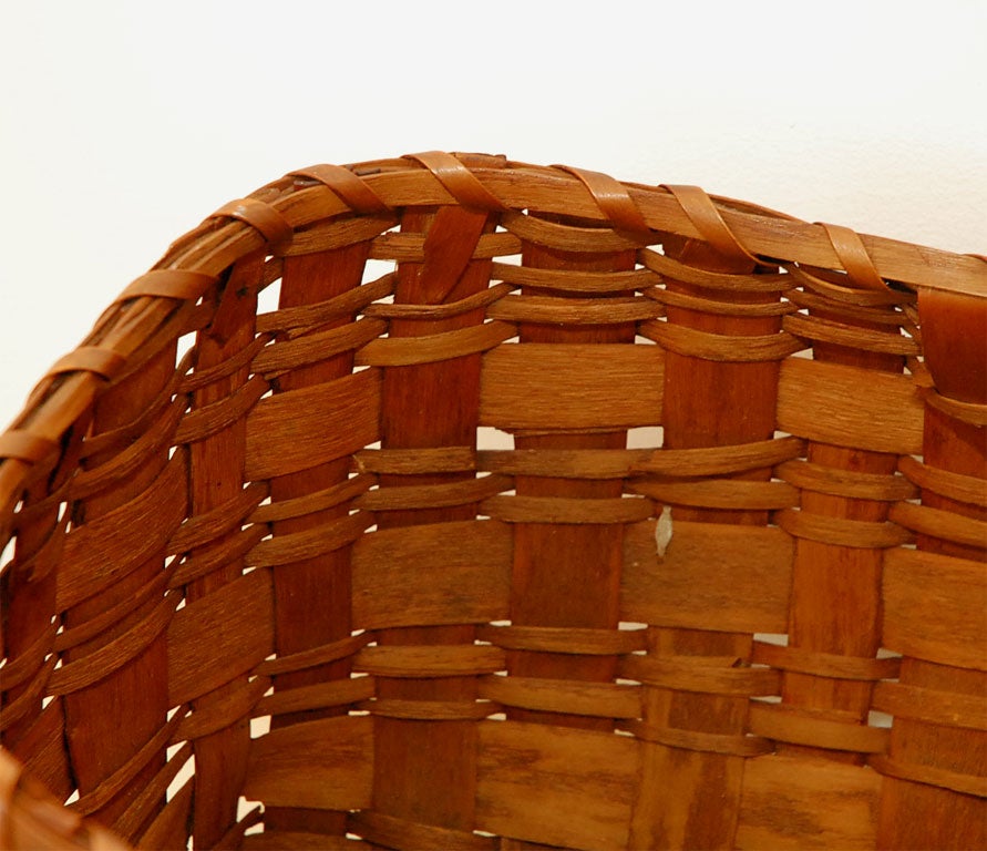 19TH C. MAINE INDIAN POTATO STAMP BASKET WITH LID 3