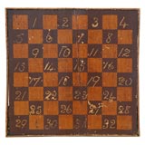 LATE 19THC FOLKY GAME BOARD WITH NUMBERS