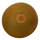 19THC ORIGINAL MUSTARD PAINTED BUTTER BOWL