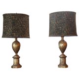 Pair Gold Leaf Lamps