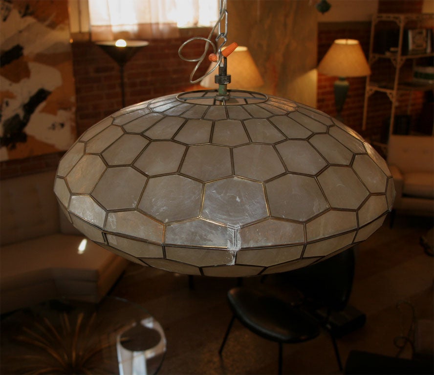 Capiz Shell Chandelier In Good Condition In New York, NY