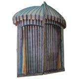 Vintage Pair of  Striped Cabanas on Canvas