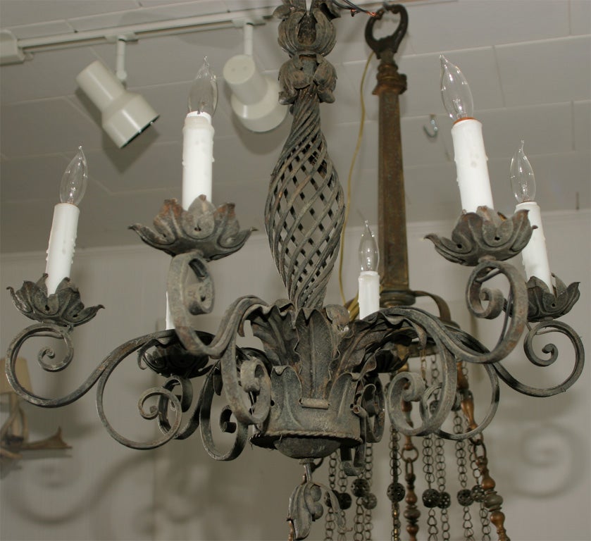 Ornate Wrought Iron Chandelier