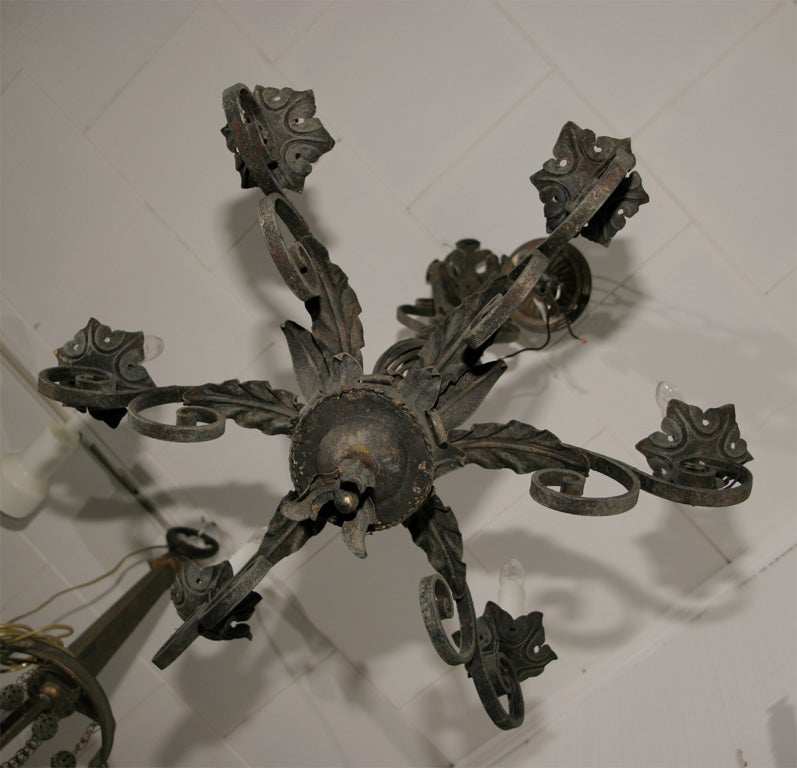 Ornate Wrought Iron Chandelier For Sale 2