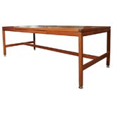 Executive walnut table desk by Jens Risom