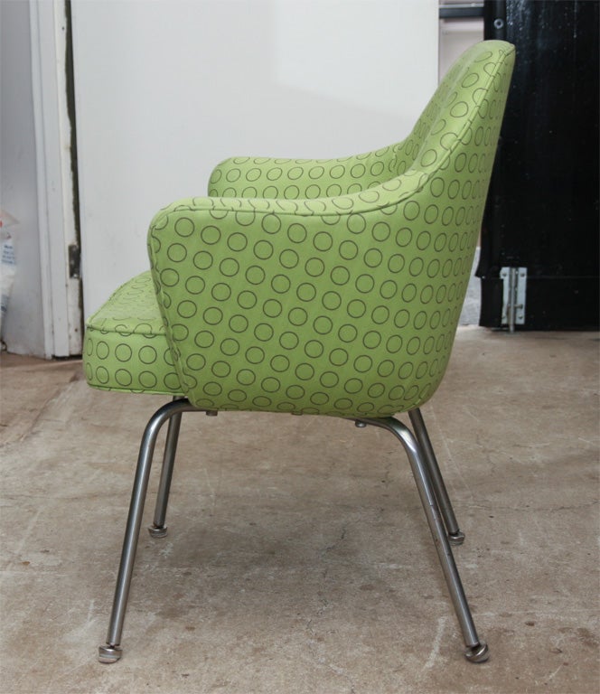 American Pair of Eero Saarinen dining chairs in Maharam fabric