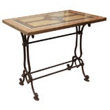 Geometric Marble Mosaic 
Wrought Iron Table, France, c. 1900