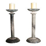 Karl Springer Scavo Glass Candle Sticks
