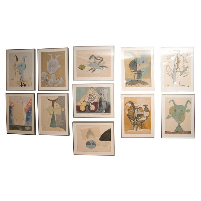 Pablo Picasso Folio "Faunes et Flores" 12 Framed lithographs