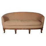 French Settee Carved Fruitwood - Camel Hair Cashmere