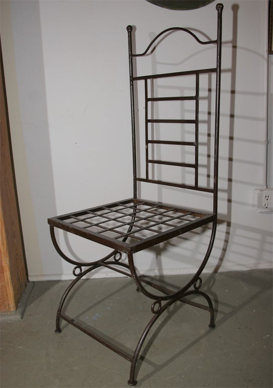 set of 6 outside garden iron chairs with cushions 1