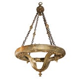 Reed and Ribbon Brass Chandelier Hall Fixture