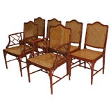 Set of 6 Faux Bamboo Chairs
