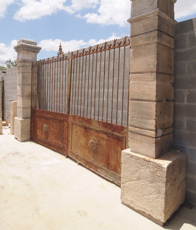 Pair 19th c. Columns and Gates